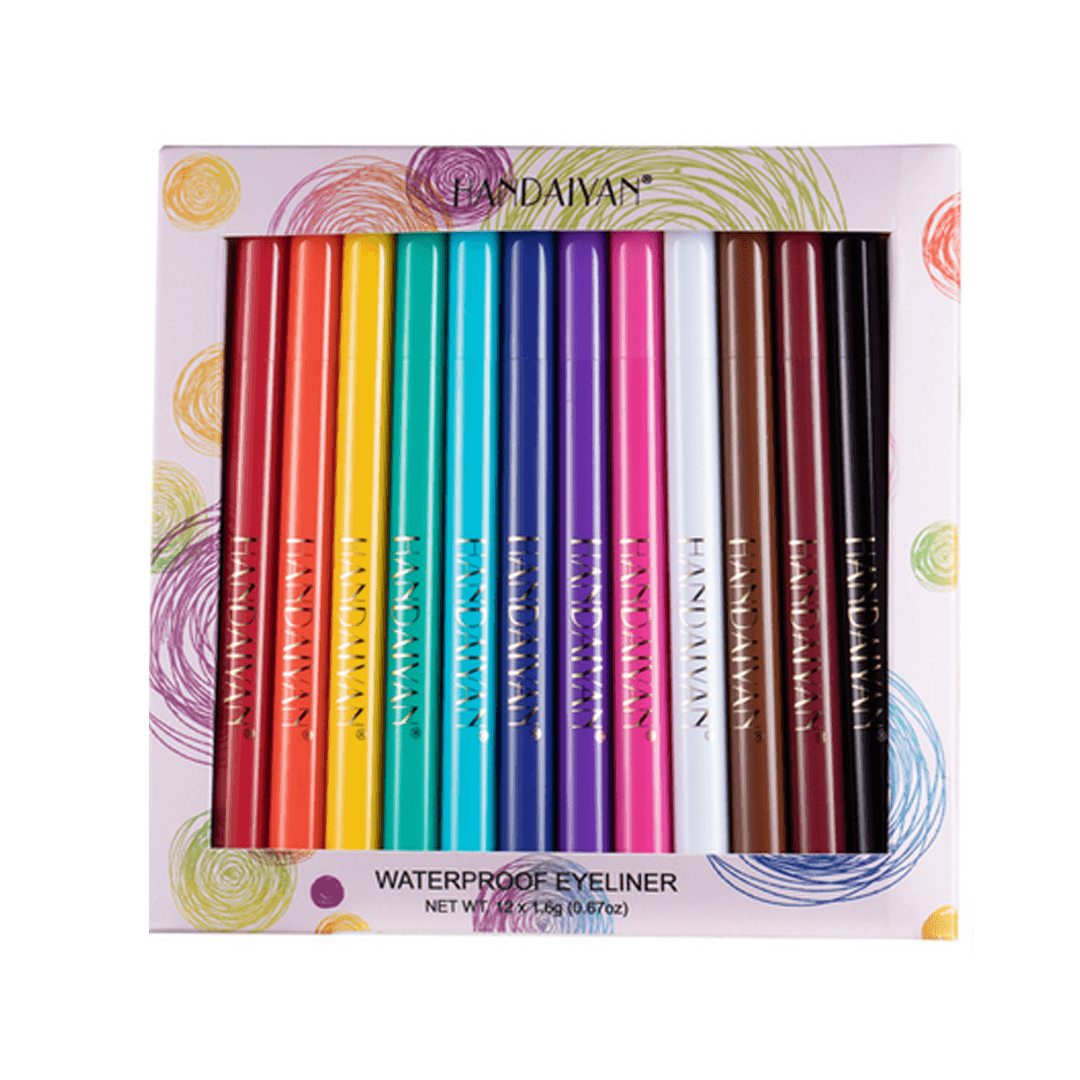 Handaiyan 12 Pieces Rainbow Color Eyeliner