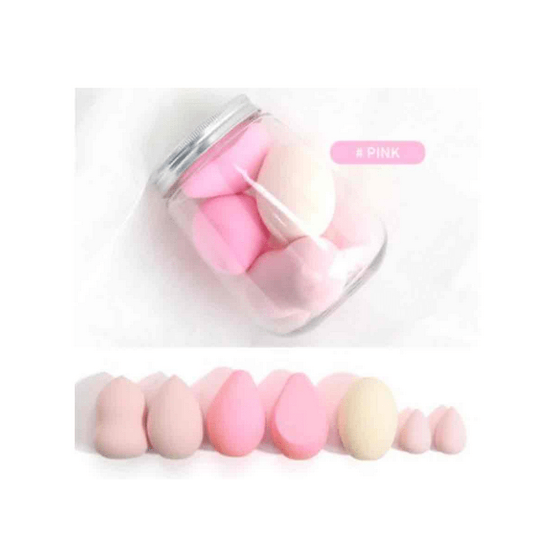 Maange 7 Pieces Beauty Blender With Jar – Pink