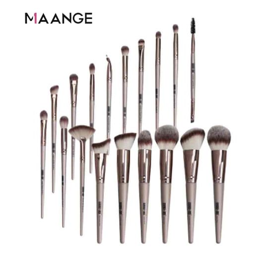 Maange 18 Pieces Makeup Brush Set - Brown