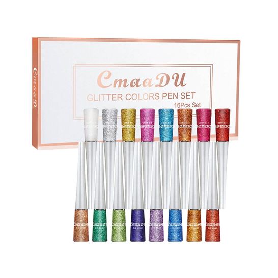 Cmaadu 16 Colors Glitter Eyeliner Set