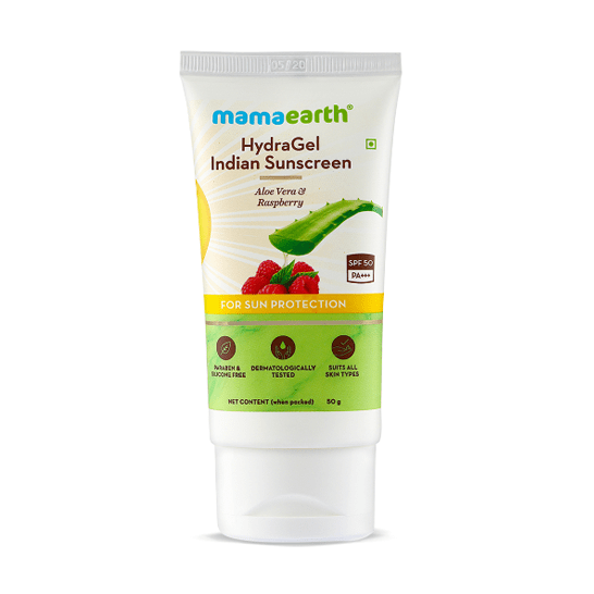 Mamaearth Hydragel Indian Sunscreen Aloe Vera & Raspberry