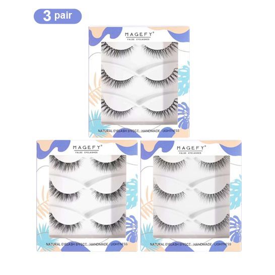 Magefy 3pairs Natural Volume False Eyelahses