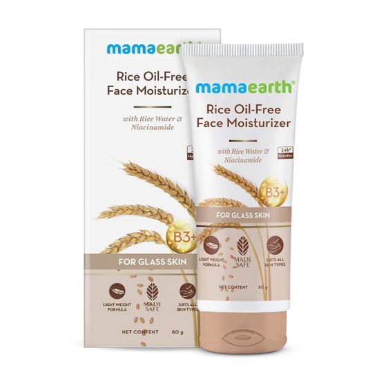 Mamaearth Rice Oil-Free Face Moisturizer With Rice Water & Niacinamide for Glass Skin