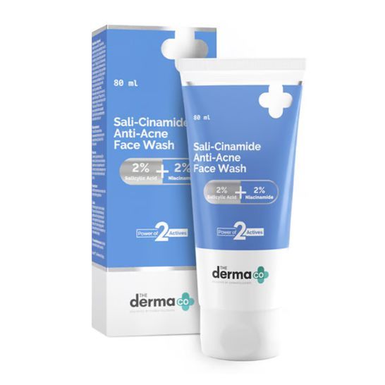 The Derma Co Sali-Cinamide Anti-Acne Face Wash with 2% Salicylic Acid & 2% Niacinamide - 80ml