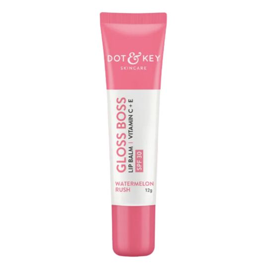 Dot & Key Gloss Boss Lip Balm With Vitamin C + E - Watermelon Rush, For Smooth Texture - SPF 30 (12gm)