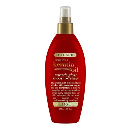 Ogx Frizz-Free + Keratin Smoothing Oil Miracle 5 in 1 Gloss Spray - 200ml