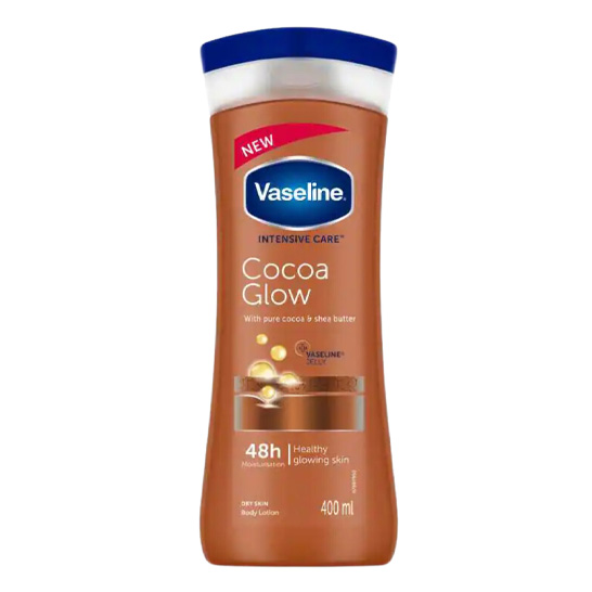 Vaseline Intensive Care Cocoa Glow Body Lotion With Pure Cocoa Butter For-Dry Skin - 400ml