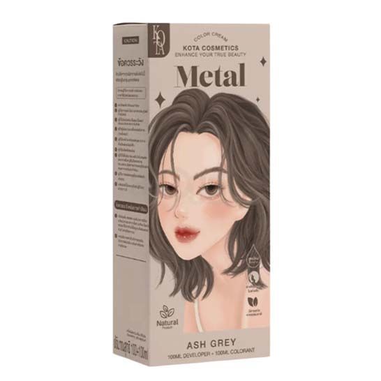 Kota Cosmetics Hair Color Cream Metal Ash Grey -100ml