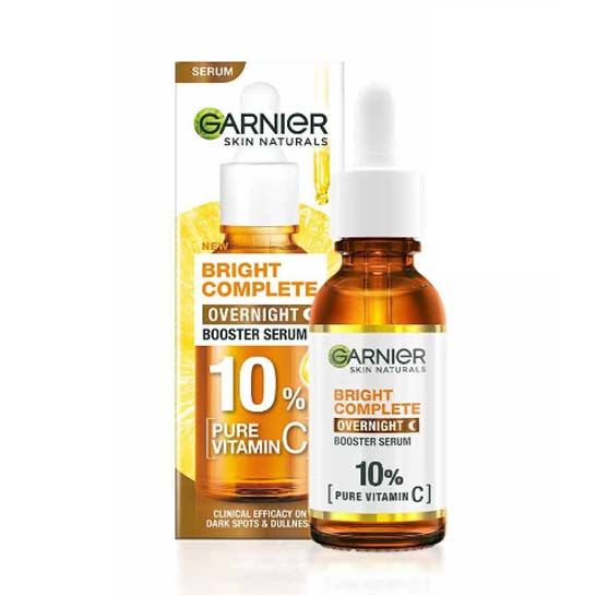 Garnier Bright Complete Night Vitamin C Serum With 10% Pure Vitamin C for Bright Skin - 15ml