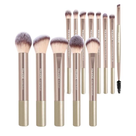 Maange 13pieces Light Golden Color Brush Set