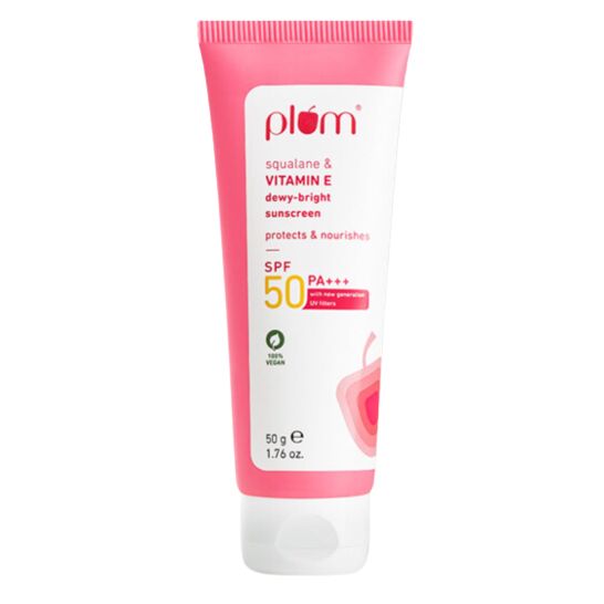 Plum Squalane & Vitamin E SPF 50 PA+++ Dewy-Bright Sunscreen 50g